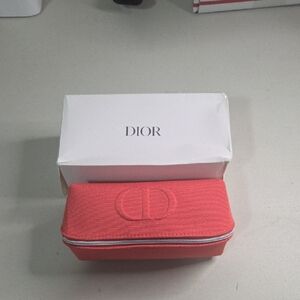 Dior Vibrant Coral Makeup Bag